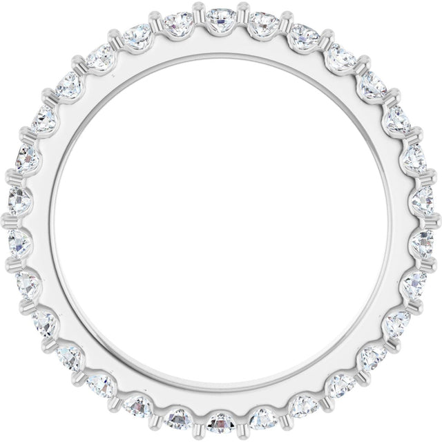 Platinum Round Lab-Grown Diamond Shared-Prong Eternity Band – 2 mm Stones (3/4–7/8 CTW) - view 2