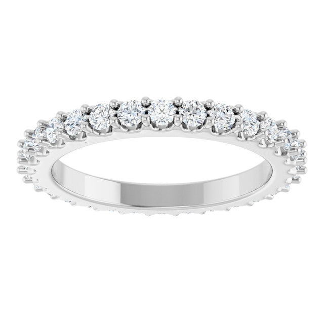 Platinum Round Lab-Grown Diamond Shared-Prong Eternity Band – 2 mm Stones (3/4–7/8 CTW) - view 3