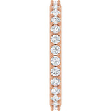 14K Gold Round Lab-Grown Diamond Shared-Prong Eternity Band – 2 mm Stones (3/4–7/8 CTW) - Rose Gold - view 4