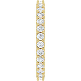 14K Gold Round Natural Diamond Shared-Prong Eternity Band – 2 mm Stones (3/4–7/8 CTW) - Yellow Gold - view 4