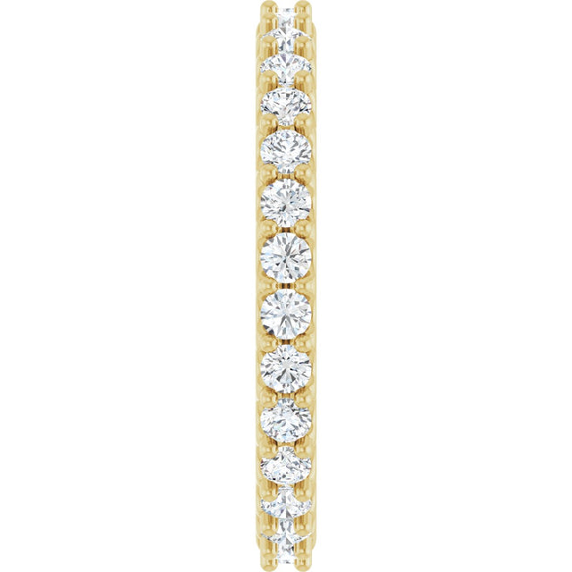14K Gold Round Lab-Grown Diamond Shared-Prong Eternity Band – 2 mm Stones (3/4–7/8 CTW) - Yellow Gold - view 4