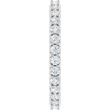 14K Gold Round Natural Diamond Shared-Prong Eternity Band – 2 mm Stones (3/4–7/8 CTW) - White Gold - view 4