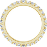 14K Gold Round Natural Diamond Shared-Prong Eternity Band – 2 mm Stones (3/4–7/8 CTW) - Yellow Gold - view 2
