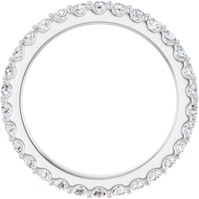 Platinum Round Natural Diamond Shared-Prong Eternity Band – 2 mm Stones (3/4–7/8 CTW) - view 2