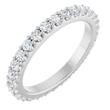 Platinum Round Natural Diamond Shared-Prong Eternity Band – 2 mm Stones (3/4–7/8 CTW)