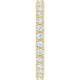 14K Gold Round Natural Diamond Shared-Prong Eternity Band – 2 mm Stones (3/4–7/8 CTW) - Yellow Gold - view 4