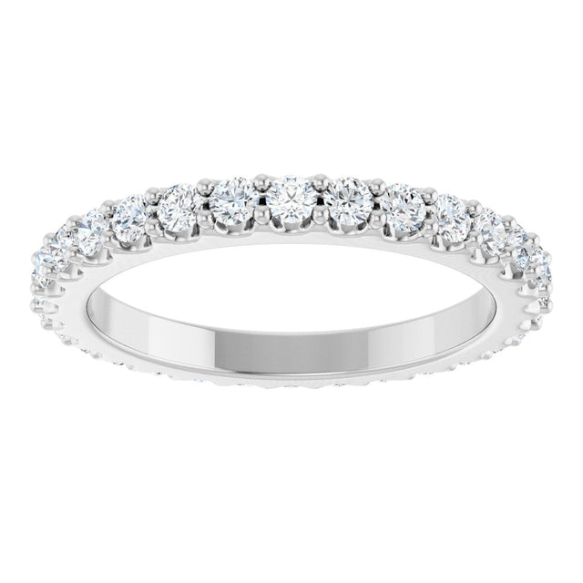 Platinum Round Lab-Grown Diamond Shared-Prong Eternity Band – 2 mm Stones (3/4–7/8 CTW) - view 3