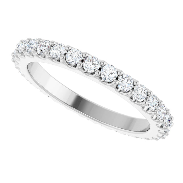 Platinum Round Lab-Grown Diamond Shared-Prong Eternity Band – 2 mm Stones (3/4–7/8 CTW) - view 5