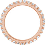 14K Gold Round Lab-Grown Diamond Shared-Prong Eternity Band – 2 mm Stones (3/4–7/8 CTW) - Rose Gold - view 2