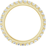 14K Gold Round Lab-Grown Diamond Shared-Prong Eternity Band – 2 mm Stones (3/4–7/8 CTW) - Yellow Gold - view 2