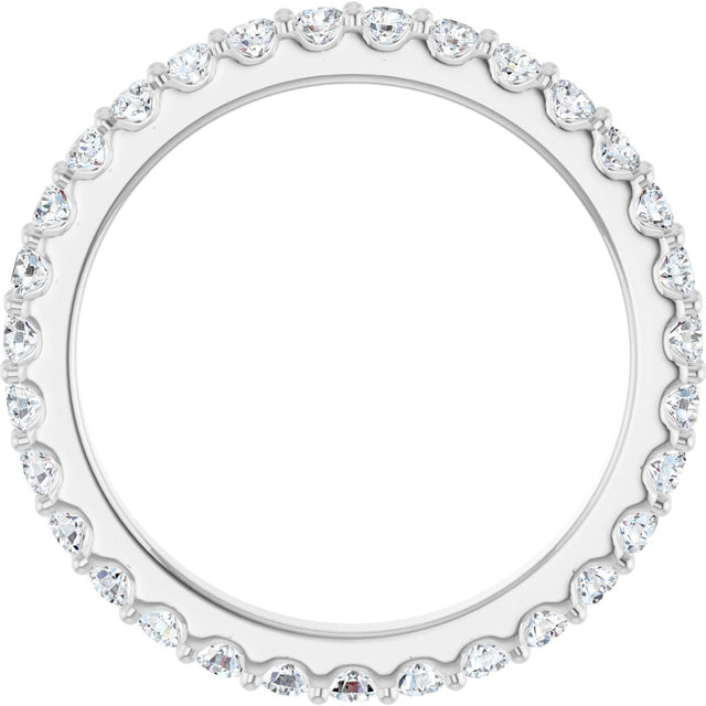 Platinum Round Lab-Grown Diamond Shared-Prong Eternity Band – 2 mm Stones (3/4–7/8 CTW) - view 2