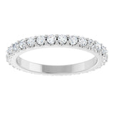 Platinum Round Natural Diamond Shared-Prong Eternity Band – 2 mm Stones (3/4–7/8 CTW) - view 3