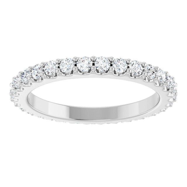 Platinum Round Lab-Grown Diamond Shared-Prong Eternity Band – 2 mm Stones (3/4–7/8 CTW) - view 3