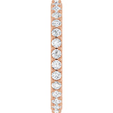14K Gold Round Natural Diamond Shared-Prong Eternity Band – 2 mm Stones (3/4–7/8 CTW) - Rose Gold - view 4