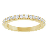 14K Gold Round Natural Diamond Shared-Prong Eternity Band – 2 mm Stones (3/4–7/8 CTW) - Yellow Gold - view 3