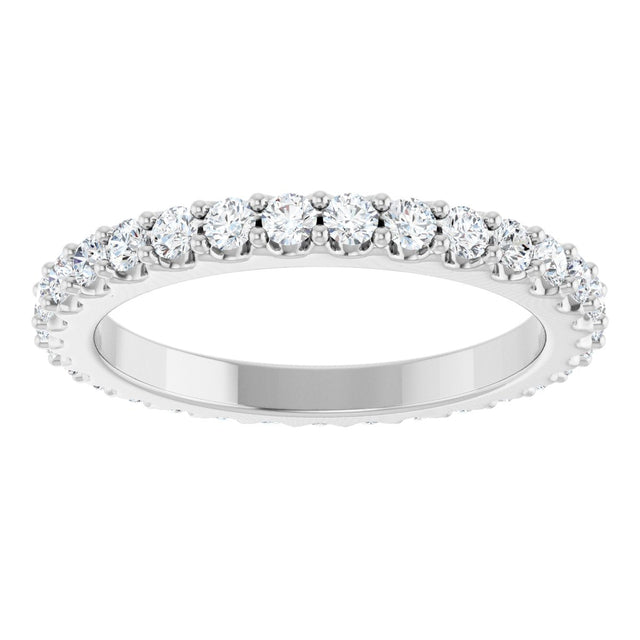 Platinum Round Natural Diamond Shared-Prong Eternity Band – 2 mm Stones (3/4–7/8 CTW) - view 3