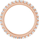 14K Gold Round Natural Diamond Shared-Prong Eternity Band – 2 mm Stones (3/4–7/8 CTW) - Rose Gold - view 2