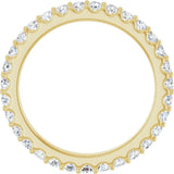 14K Gold Round Natural Diamond Shared-Prong Eternity Band – 2 mm Stones (3/4–7/8 CTW) - Yellow Gold - view 2