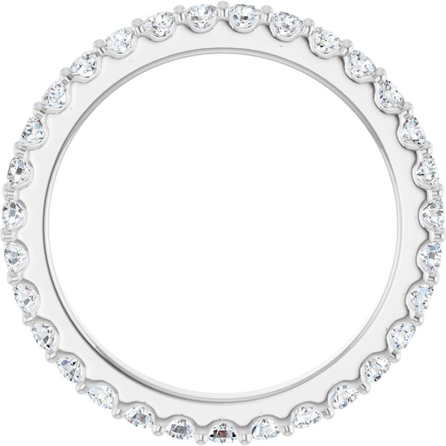 Platinum Round Lab-Grown Diamond Shared-Prong Eternity Band – 2 mm Stones (3/4–7/8 CTW) - view 2
