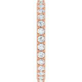 14K Gold Round Natural Diamond Shared-Prong Eternity Band – 2 mm Stones (3/4–7/8 CTW) - Rose Gold - view 4