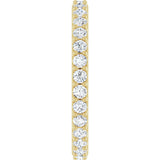 14K Gold Round Lab-Grown Diamond Shared-Prong Eternity Band – 2 mm Stones (3/4–7/8 CTW) - Yellow Gold - view 4