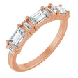 14K Gold Emerald Natural Diamond Anniversary Band - 1 1/2-2 CTW - Rose Gold