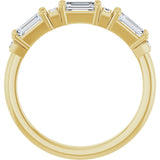 14K Gold Emerald Lab-Grown Diamond Anniversary Band - 9/10-2 1/2 CTW - Yellow Gold - view 2