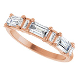 14K Gold Emerald Lab-Grown Diamond Anniversary Band - 9/10-2 1/2 CTW - Rose Gold - view 5