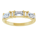14K Gold Emerald Lab-Grown Diamond Anniversary Band - 9/10-2 1/2 CTW - Yellow Gold - view 3