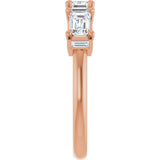 14K Gold Emerald Lab-Grown Diamond Anniversary Band - 9/10-2 1/2 CTW - Rose Gold - view 4
