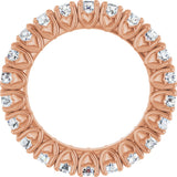 14K Gold Round Lab-Grown Diamond Hidden Heart Eternity Band - 2.5mm Stones - Rose Gold - view 2