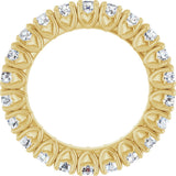 14K Gold Round Lab-Grown Diamond Hidden Heart Eternity Band - 2.5mm Stones - Yellow Gold - view 2