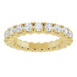 14K Gold Round Lab-Grown Diamond Hidden Heart Eternity Band - 2.5mm Stones - Yellow Gold - view 3