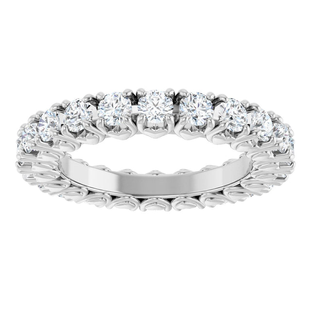 Platinum Round Natural Diamond Hidden Heart Eternity Band - 2.5mm Stones - view 3