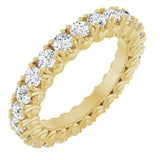 14K Gold Round Lab-Grown Diamond Hidden Heart Eternity Band - 2.5mm Stones - Yellow Gold