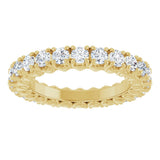 14K Gold Round Lab-Grown Diamond Hidden Heart Eternity Band - 2.5mm Stones - Yellow Gold - view 3