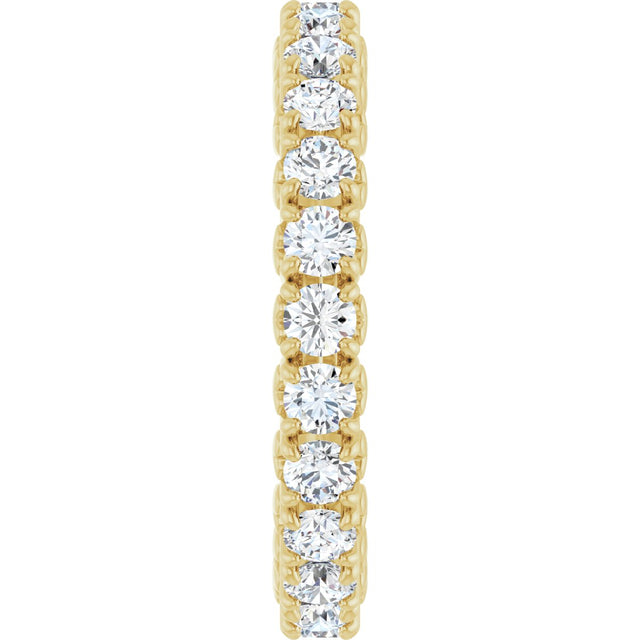 14K Gold Round Lab-Grown Diamond Hidden Heart Eternity Band - 2.5mm Stones - Yellow Gold - view 4