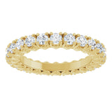 14K Gold Round Lab-Grown Diamond Hidden Heart Eternity Band - 2.5mm Stones - Yellow Gold - view 3