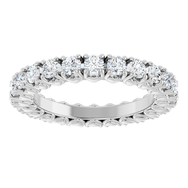 Platinum Round Natural Diamond Hidden Heart Eternity Band - 2.5mm Stones - view 3