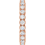 14K Gold Round Lab-Grown Diamond Hidden Heart Eternity Band - 2.5mm Stones - Rose Gold - view 4