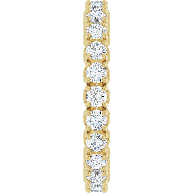 14K Gold Round Lab-Grown Diamond Hidden Heart Eternity Band - 2.5mm Stones - Yellow Gold - view 4