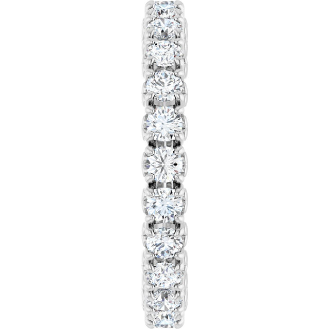 Platinum Round Natural Diamond Hidden Heart Eternity Band - 2.5mm Stones - view 4