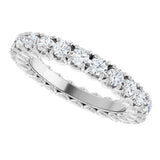 Platinum Round Natural Diamond Hidden Heart Eternity Band - 2.5mm Stones - view 5