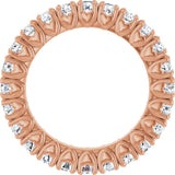 14K Gold Round Lab-Grown Diamond Hidden Heart Eternity Band - 2.5mm Stones - Rose Gold - view 2