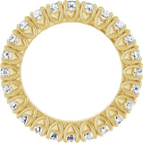 14K Gold Round Lab-Grown Diamond Hidden Heart Eternity Band - 2.5mm Stones - Yellow Gold - view 2