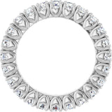 Platinum Round Natural Diamond Hidden Heart Eternity Band - 2.5mm Stones - view 2
