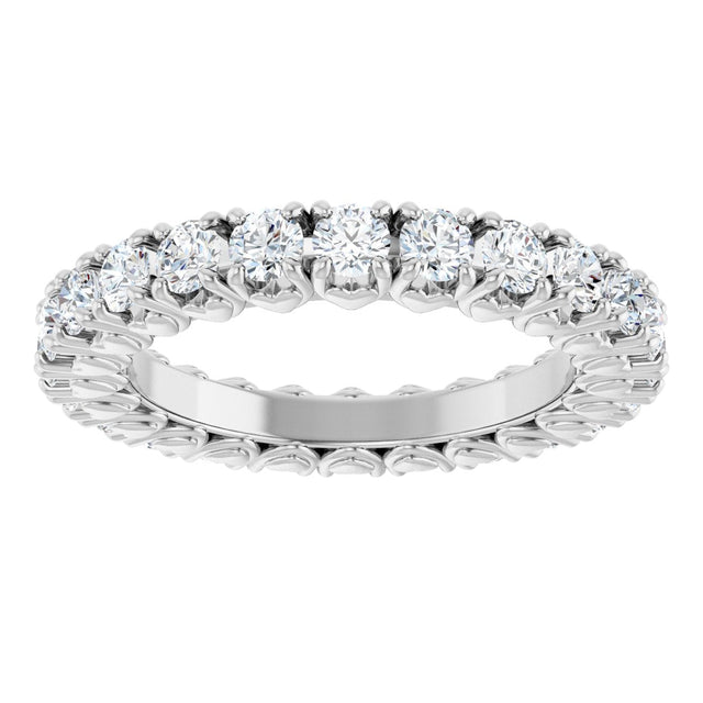 Platinum Round Natural Diamond Hidden Heart Eternity Band - 2.5mm Stones - view 3