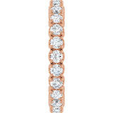 14K Gold Round Lab-Grown Diamond Hidden Heart Eternity Band - 2.5mm Stones - Rose Gold - view 4