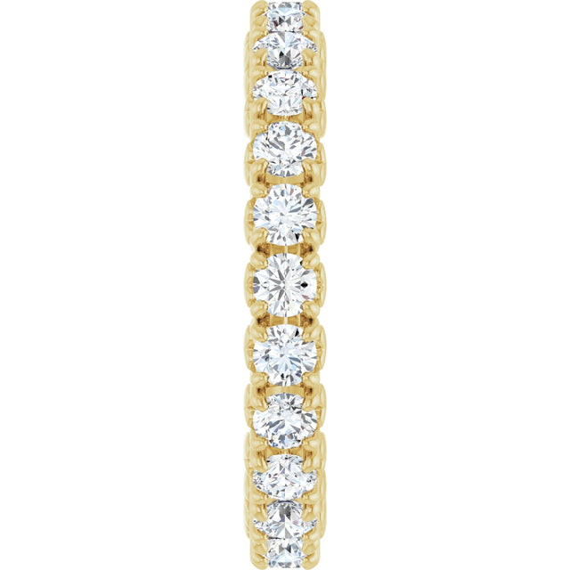 14K Gold Round Lab-Grown Diamond Hidden Heart Eternity Band - 2.5mm Stones - Yellow Gold - view 4