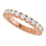 14K Gold Round Lab-Grown Diamond Hidden Heart Eternity Band - 2.5mm Stones - Rose Gold - view 5